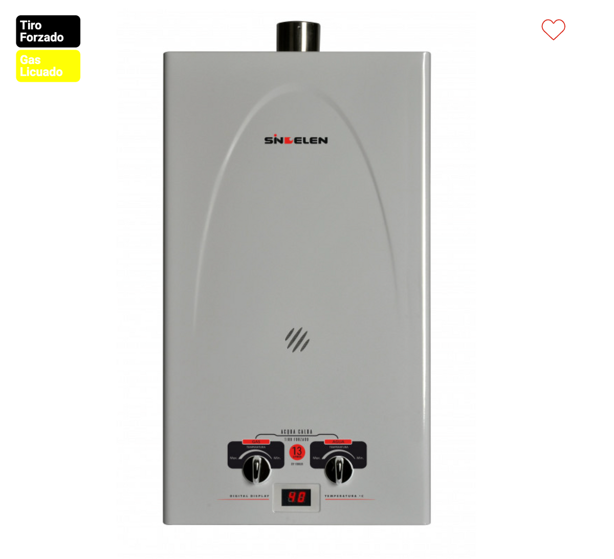 Calefont 13 Litros Gas Licuado • Tiro forzado CFF-130GLSI