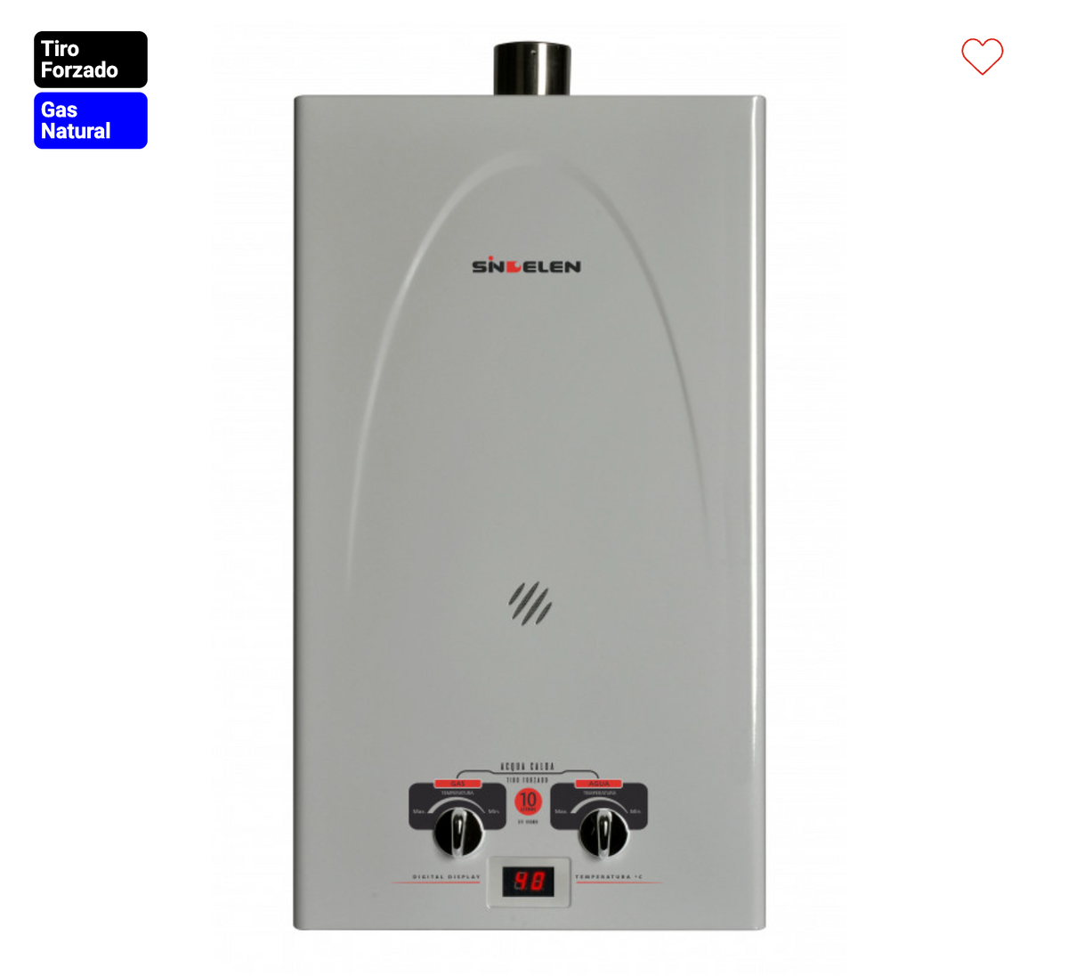 Calefont 10 Litros Gas Natural • Tiro Forzado CFF-101GNSI