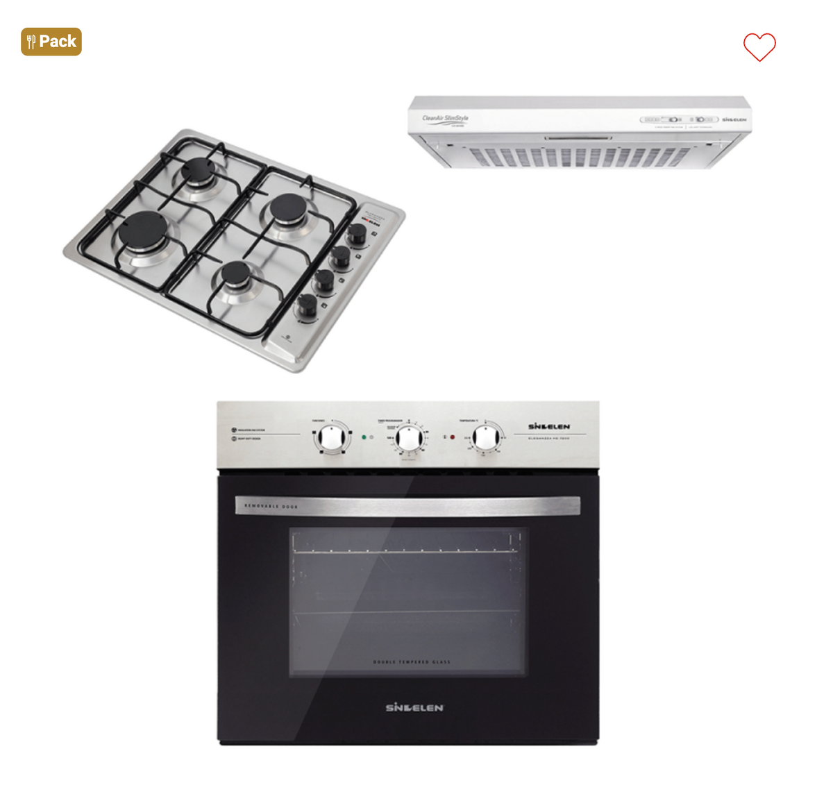 Kit Campana, Encimera y Horno • HE-7200IN + CEG-4600IN + CA-605BL